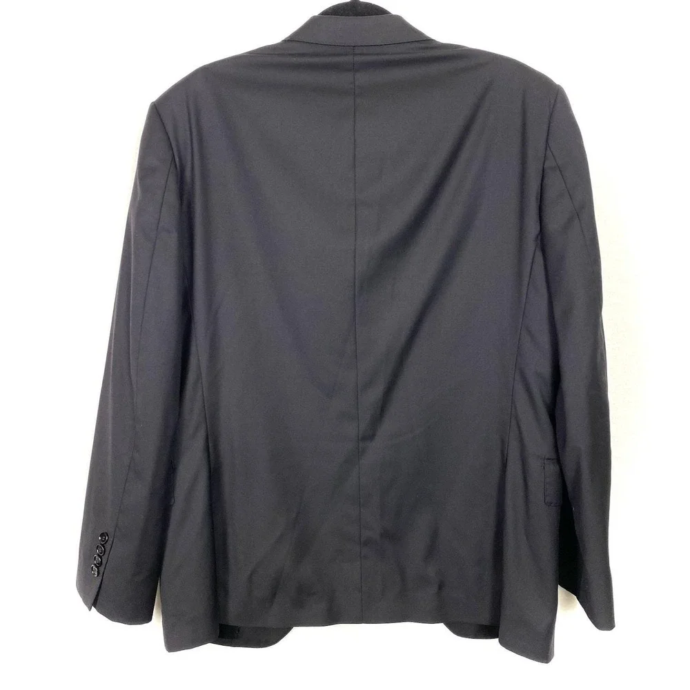 John Varvatos Mens 40R Blazer Solid Black Wool Sport Coat Luxury Suit Jacket